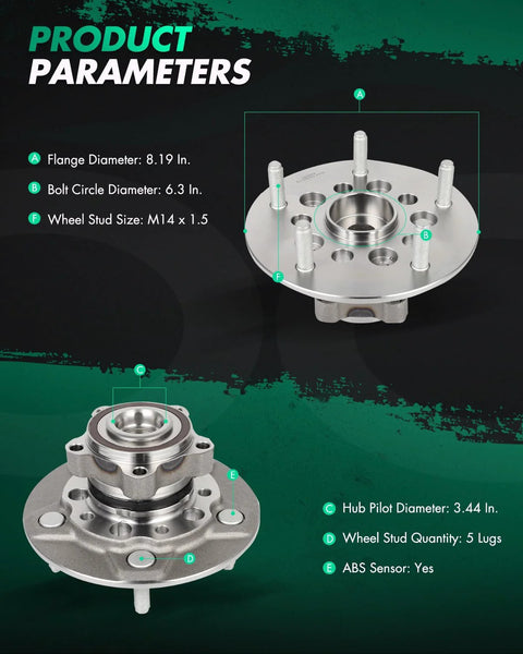 Front Wheel Bearing And Hub Assembly For Ford Transit 2015 to 2019 Front Left Right 5 Lug 515153 ABS