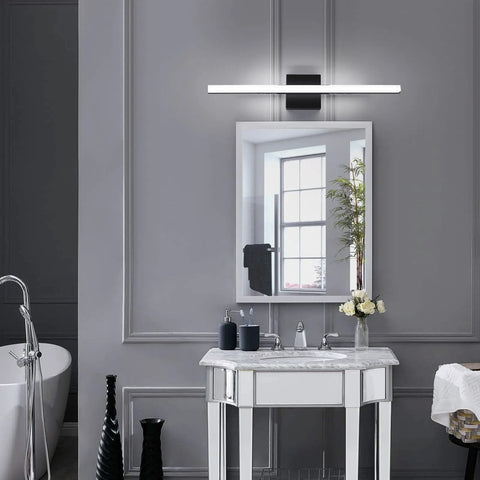 Modern LED Vanity Lights For Bathroom 24 Inch Over Mirror Fixtures 14W Daylight White 2 Pack above a bathroom mirror