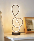 Dope Musical Note Modern Table Lamp With USB Port LED Bedside Nightstand Light Touch Dimmable Stepless Control Black Matte