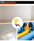 Built Tough Pneumatic Drywall Texture Sprayer Hopper With Bent Tube And No Fuss Top Ups Using 0.8 Gallon Cup And Three Quick Swap Tips For Walls Ceilings Stucco Plaster Waterproof Painting in use on flat wall.