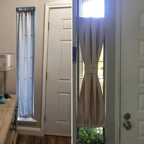 Image showing Two Pack Ultra Slim Tension Curtain Rods 5.25 To 7.5 Inches Adjustable No Drill No Tools Required For Narrow Windows