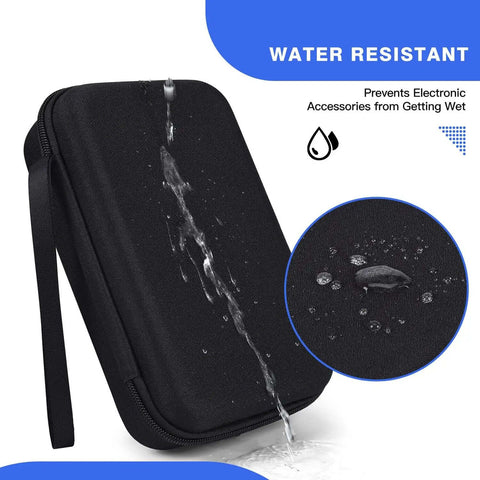 Road Ready Travel Electronic Organizer Case For Laptop Chargers Power Banks And Cables Features Cable Management with water-resistant detail.