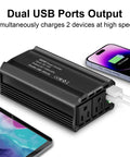 Keep Your Gear Juiced While You Cruise Down The Pavement With This Badass 300W Power Inverter Car Adapter with dual USB ports.