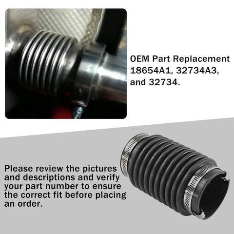 Exhaust Bellows Replacement Kit For Mercruiser Stern Drive Alpha 1 Gen 2 Bravo with bellows, clamps, clips shown
