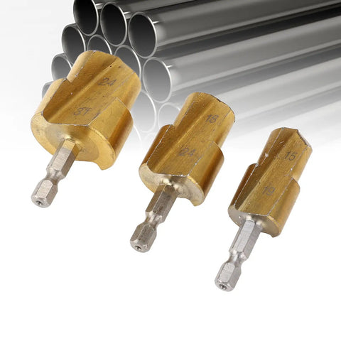 Awesome Heavy Duty PPR Pipe Reamer Kit With 3 High Carbon Steel Step Drill Bits For Smooth PVC Fitting Expansion And Precise Plumbing Tasks That Never Fail You. 19-31mm bits