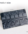 Front view of 6 Digit DIY Digital Clock Kit For Soldering Practice, DC 4.5V To 5.5V Circuit Board, No Microcontroller, size details shown