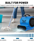 Beast Heavy Duty Industrial Air Mover Blower Fan One Third HP 1200 CFM for fast carpet and floor drying in indoor setting.