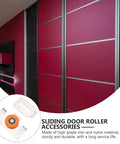 Full Extension Drawer Slides Set With Door Pulley for Sliding Cabinets, quiet tandem rollers, red and black cabinet doors.