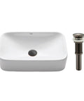 Rectangular Ceramic Bathroom Sink With Pop Up Drain White Finish Sleek Durable Glaze Great Value Scratch Resistant Surface