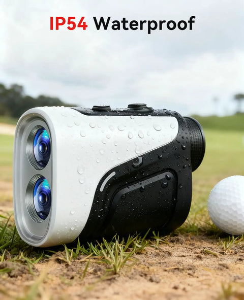Golf Range Finder With Slope, Flag Lock And 1200 Yard Range, 7X Magnification on grass with IP54 water resistant feature