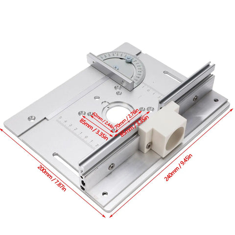 Premium Aluminum Alloy Router Insert Plate For Milling Machine Worktable, 200mm x 240mm size, precise fitting, sturdy design.