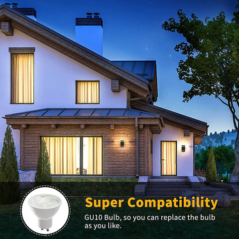 2 Pack Dusk To Dawn Outdoor Wall Lights Up And Down IP65 Waterproof Aluminum Exterior Fixtures installed on house