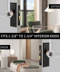 Upgraded Mortise Lock Set For Interior Doors With Antique Vintage Crystal Glass Knobs And Skeleton Key, Oil Rubbed Bronze