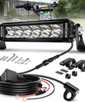 Dirt Bike LED Light Bar Kit Plug And Play Headlight With Waterproof Wiring Harness And Switch, 7 8 Inch Handlebars