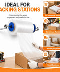 Heavy Duty Wall Mount Bubble Wrap Dispenser Rock Solid Galvanized Steel Bubble Cushioning Roll Holder with protective wrap.