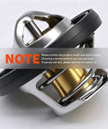 Badass Durable Thermostat Housing Assembly With Engine Coolant System For Jeep Wrangler JK V6 38 Liter Models 2007 Through 2010 Hella Reliable Direct Fit Replacement shown from a side angle showcasing its metal finish.