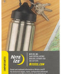 SBiner Plastic Dual Carabiner Four Black Two Pack Lightweight Glass Filled Nylon on bottle with keys, packaging view