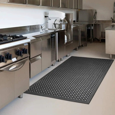 Anti Fatigue Rubber Floor Mats 2 Pack For Kitchen Restaurant Bar Garage Indoor Outdoor Use Non Slip Drainage Mats Workhorse Grade