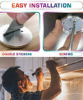 Easy installation of RGBWW Under Cabinet Puck Light Kit with Daisy Chain Link using screws or double stickers for secure fit.