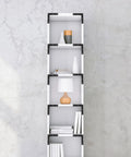 Flat Corner Braces 20 Pack - Beefy, Heavy Duty L Shape Right Angle Shelf Supports For Wood Furniture visible on white shelf