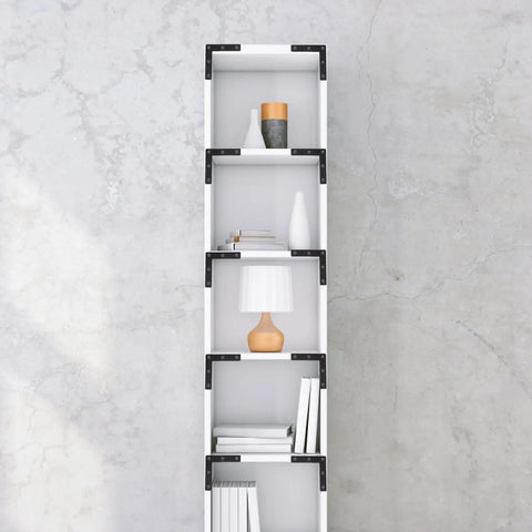 Flat Corner Braces 20 Pack - Beefy, Heavy Duty L Shape Right Angle Shelf Supports For Wood Furniture visible on white shelf