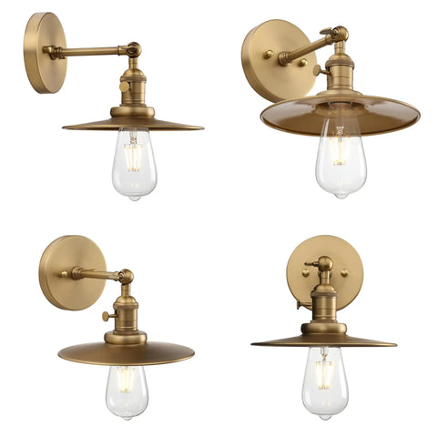 Industrial Vintage 1 Light Wall Sconce With 7.9 Inch Metal Shade Antique Vanity Light With On Off Switch E26 Bulb Compatible