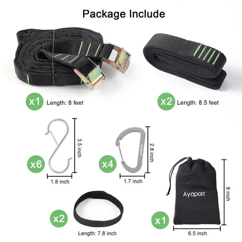 Heavy Duty Campsite Storage Strap With Carabiner Hooks And Stainless Steel S Hooks And 20 Separate Loops For Tent Gear