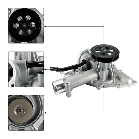 Heavy Duty Water Pump With Seal Gasket For Jeep Wagoneer And Ram 1500 Ace Direct Swap 5.7 Liter V8 Motor close-up part details