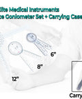 Three Piece Goniometer Set With 12 Inch, 8 Inch, And 6 Inch Plastic Goniometers Plus Handy Carrying Case For Precise Joint Range Of Motion Measurements And Rehab Workouts, 3-piece set