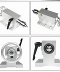 Heavy Duty Cnc Milling 4Th And 5Th Axis Rotary Table Featuring 100Mm Three Jaw Chuck side view showcasing premium aluminum construction.