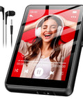 128GB Bluetooth 5.4 MP3 Player With 2.4 Inch Touch Screen Portable HiFi Lossless Sound FM Radio shown with headphones