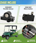 Essential Golf Cart Throttle Repair Kit Made For TXT Drivers Starting In 1994 equipped with 25854G01 sensor and 25861G01 switch.