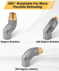 Two Pack Three Quarter Inch Fuel Hose Swivel 360 Degree With NPT Fitting For Fuel Transfer Pumps And Nozzles Connector For Fuel Hose Automotive Refueling Multi Plane, zinc alloy