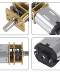 Close-up of Tiny All-Metal 12V 30RPM Gear Motor With Gearbox For DIY RC Toys And Smart Cars, N20 Reduction, Mini Micro Gearhead