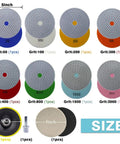 Diamond Polishing Pads Set 5 Inch With 5/8-11 Hook And Loop Backing, 10 Piece Wet Dry Concrete Polishing Kit different grit