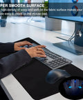 Gamer-Grade Extended Mouse Pad With Stitched Edges And Non-Slip Natural Rubber Base, 27.6 By 11.8 Inches, used on office desk