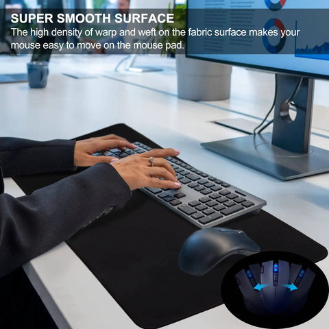 Gamer-Grade Extended Mouse Pad With Stitched Edges And Non-Slip Natural Rubber Base, 27.6 By 11.8 Inches, used on office desk