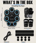 Wall Mounted Boxing Trainer With 3D Uppercut Targets, Smart Musical Boxing Machine with gloves, USB cable, and fasteners.