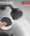 Modern 14 Series Matte Black Tub And Shower Faucet Trim Kit With Shower Head spraying water