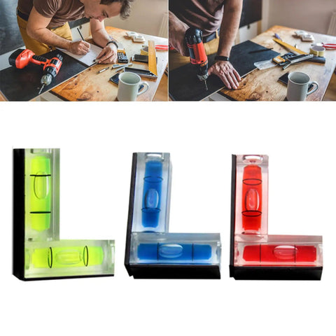 QINKYH Magnetic Horizontal Vertical Pocket Spirits Levels Household Pocket Levels Magnet Spirits Bubble Leveler Tool Red displayed in green, blue, and red.