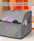 Oxford Cloth Sewing Machine Cover With Accessory Pouch, Dustproof Protector for serger, scissors and cloths visible