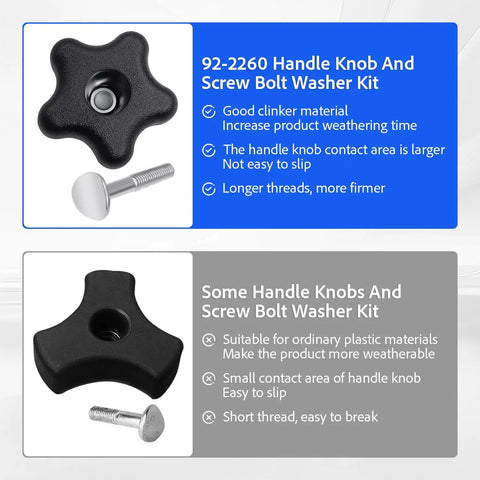 Awesome Handle Knob And Screw Bolt Washer Kit That Slaps On Toro Lawn Mowers Or Snow Blowers 2 Pcs Replacement Fits Models 38536 106-4161 And More No Hassle Fix For Quick Repair Jobs black plastic knob and metal bolt shown in two styles