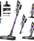Cordless Vacuum Cleaner For Home With 580W Power And 48KPa Suction, Lightweight Stick Vacuum With Touchscreen Display, set of attachments