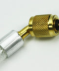 Close-up of AC Leak Freeze Magic Frost Leak Sealant with one quarter inch adapter, non polymer formula for HVAC repairs
