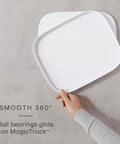 Rectangle Lazy Susan Turntable for Cabinets and Pantries, 360 Degree Spin Kitchen Organizer with white speckled surface