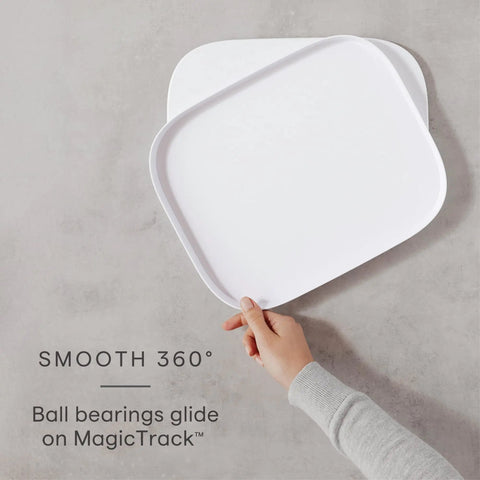 Rectangle Lazy Susan Turntable for Cabinets and Pantries, 360 Degree Spin Kitchen Organizer with white speckled surface