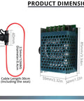 Product dimension details for Heavy Duty Pwm Dc Motor Speed Controller Handles Seven To Seventy Volts And Thirty Amps With Adjustable Knobs.
