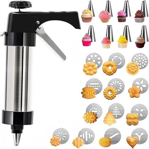 Stainless Steel Cookie Press Kit With 13 Discs And 8 Disc Set For DIY Baking Cookie Gun Press Tool Cake Decorating Kit Kitchen Gadgets
