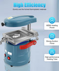 Pro Grade Thermoforming Vacuum Forming Machine For Dental Labs, 110V 600W Heat Molding Tool With Symmetrical Heating System, Space Saving Dental Forming Equipment, front view with 600W heating and suction