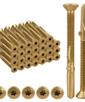 Heavy Duty Number 14 X 2-3/4 Inch Trailer Deck Screws With Bronze Ceramic Coating And Reamer Tek Star Heads, 50 Pack